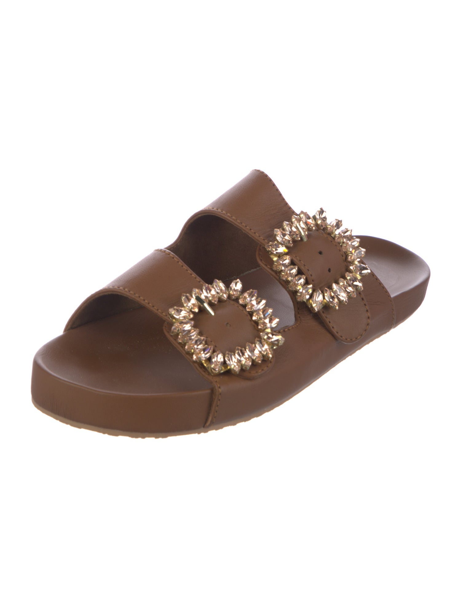 Mystique Leather Crystal Embellishments Slides