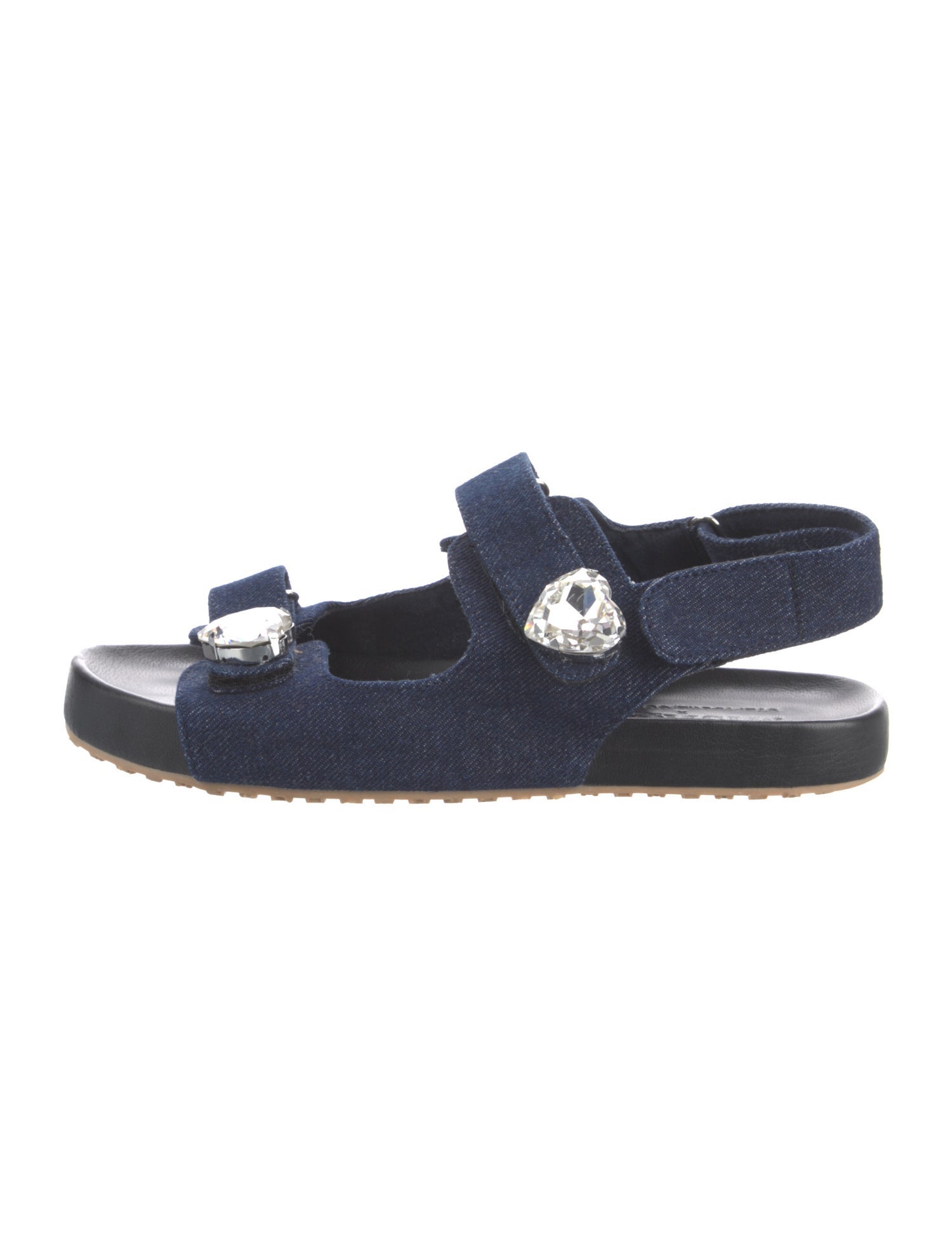 Mystique Denim Crystal Embellishments Slides