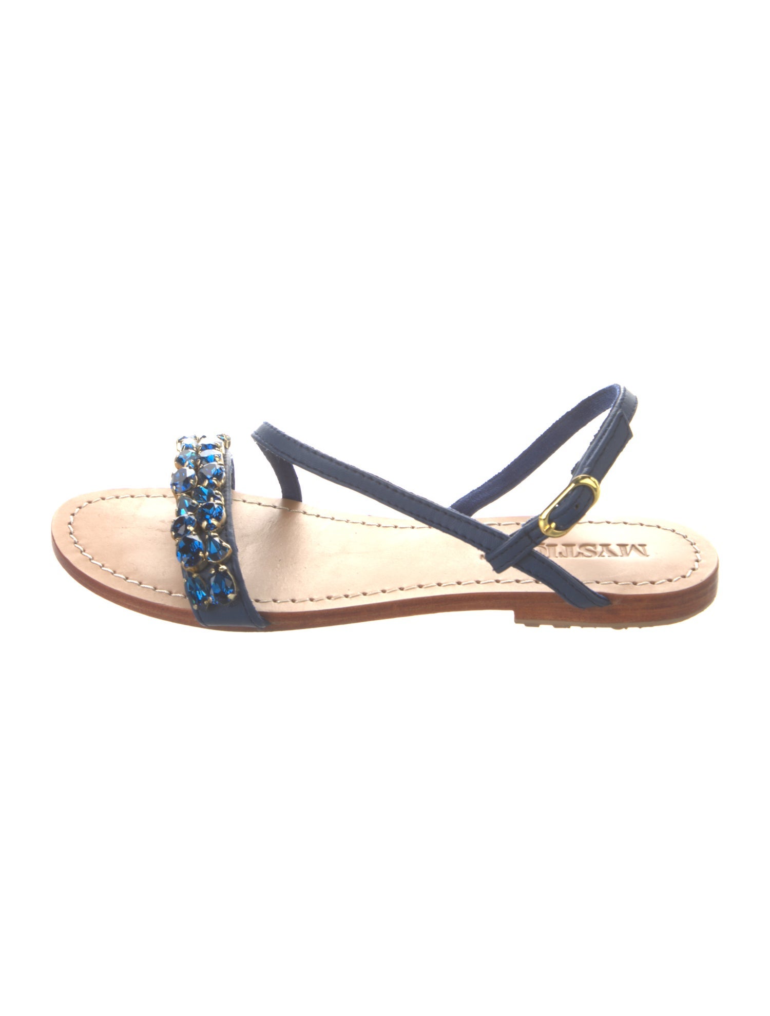 Mystique Leather Crystal Embellishments Sandals