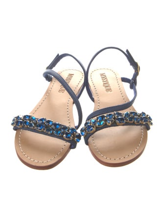 Mystique Leather Crystal Embellishments Sandals