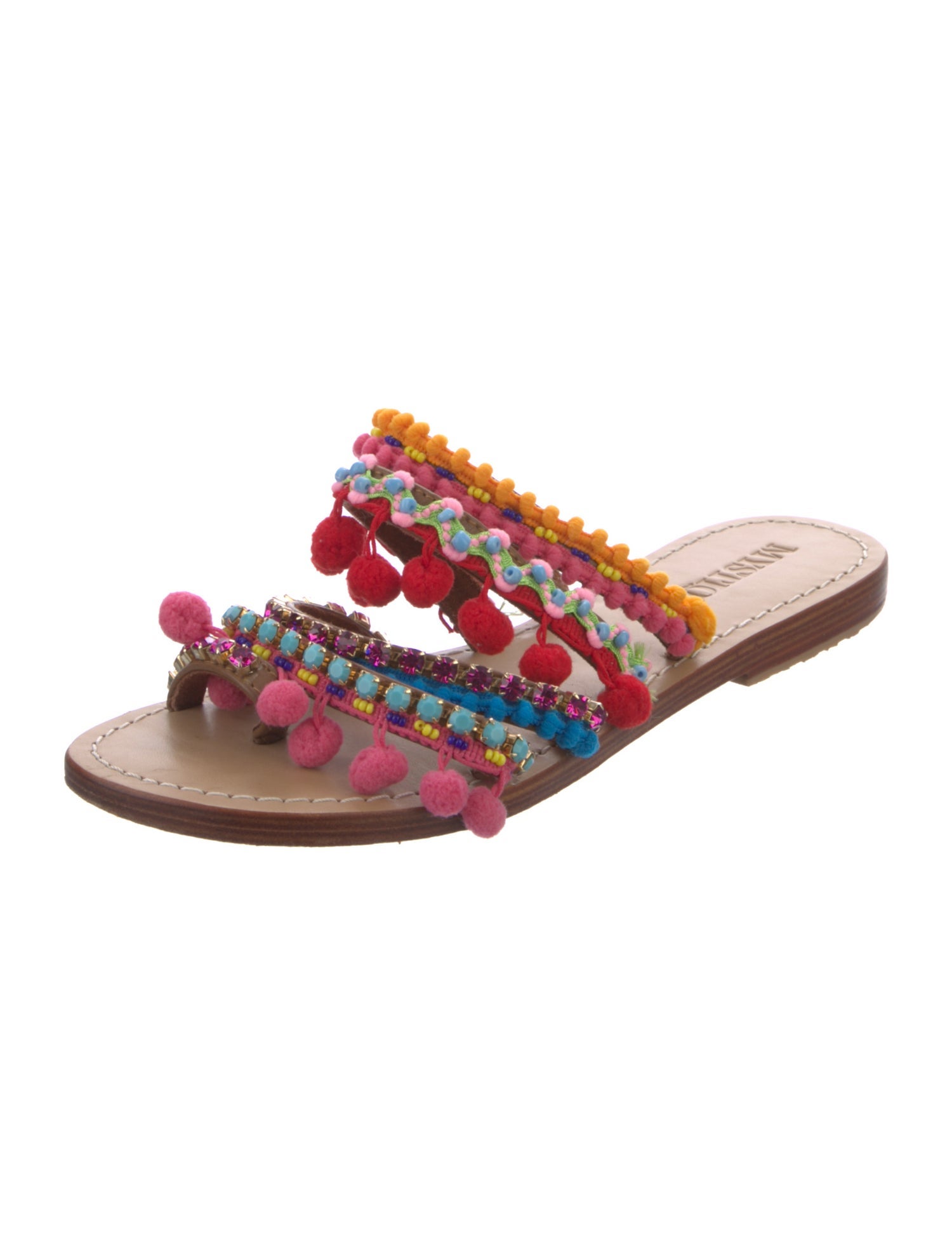 Mystique Floral Print Crystal Embellishments Slides