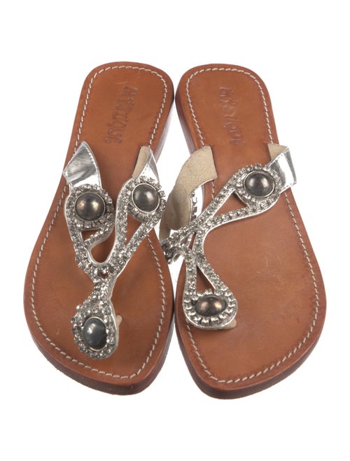 Mystique Leather Crystal Embellishments Slides