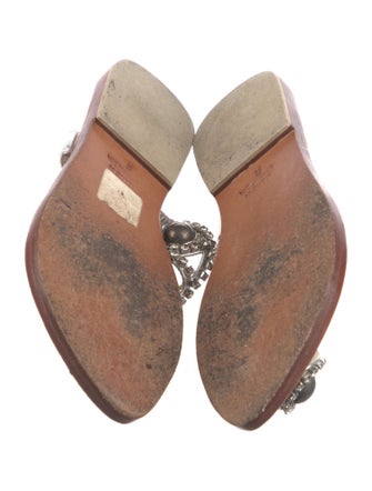 Mystique Leather Crystal Embellishments Slides