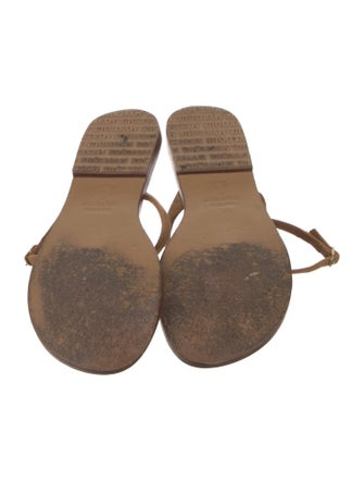 Mystique Suede Crystal Embellishments T-Strap Sandals