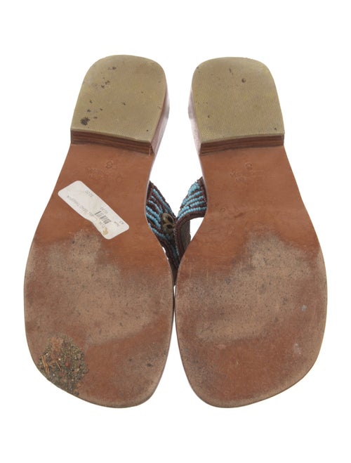 Mystique Leather Floral Print Slides