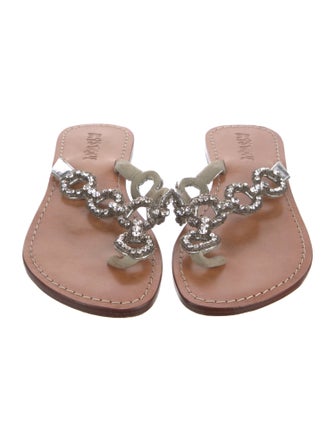 Mystique Leather Crystal Embellishments Slides