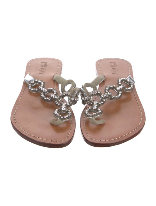 Mystique Leather Crystal Embellishments Slides