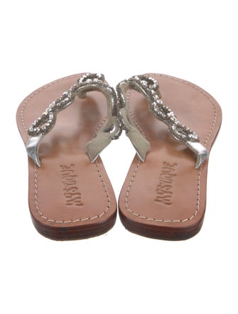 Mystique Leather Crystal Embellishments Slides