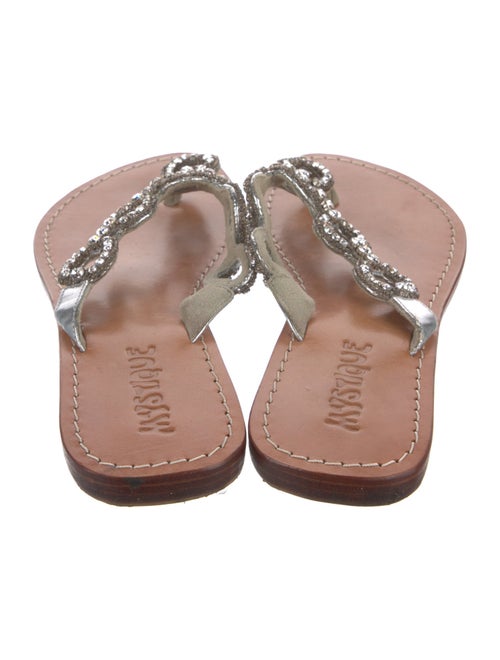 Mystique Leather Crystal Embellishments Slides