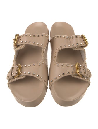 Mystique Leather Crystal Embellishments Slides