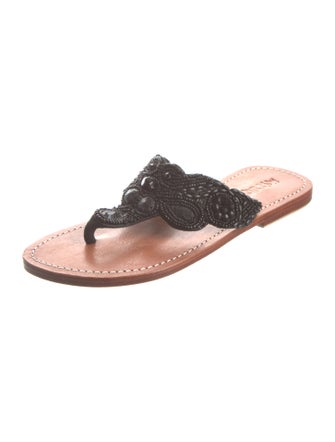 Mystique Leather Crystal Embellishments Slides