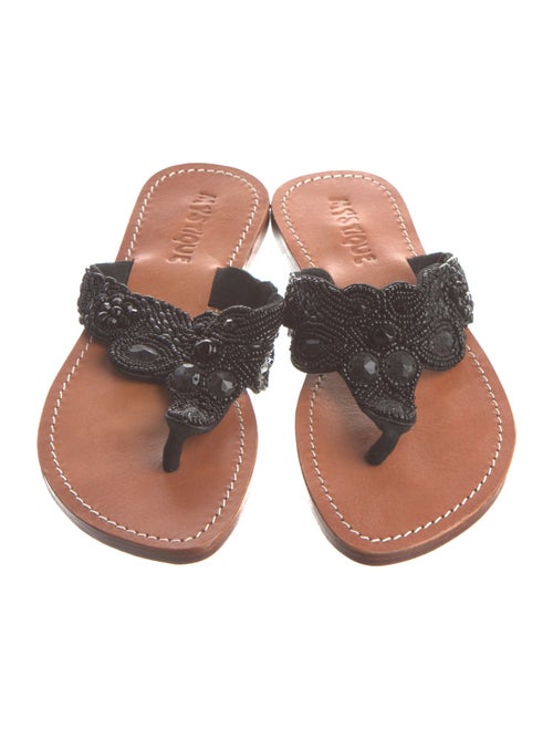 Mystique Leather Crystal Embellishments Slides