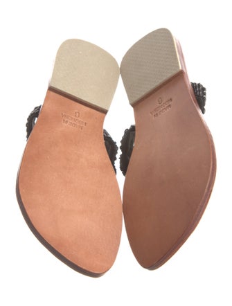 Mystique Leather Crystal Embellishments Slides