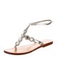 Mystique Leather Crystal Embellishments T-Strap Sandals