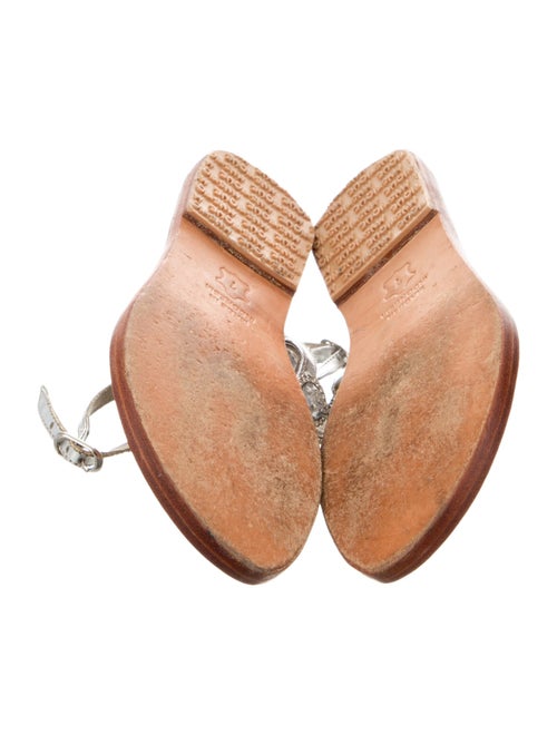 Mystique Leather Crystal Embellishments T-Strap Sandals