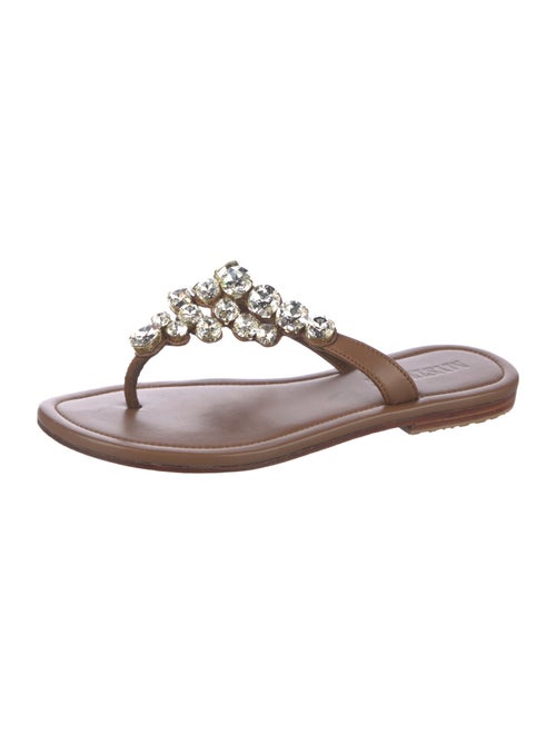 Mystique Leather Crystal Embellishments Slides