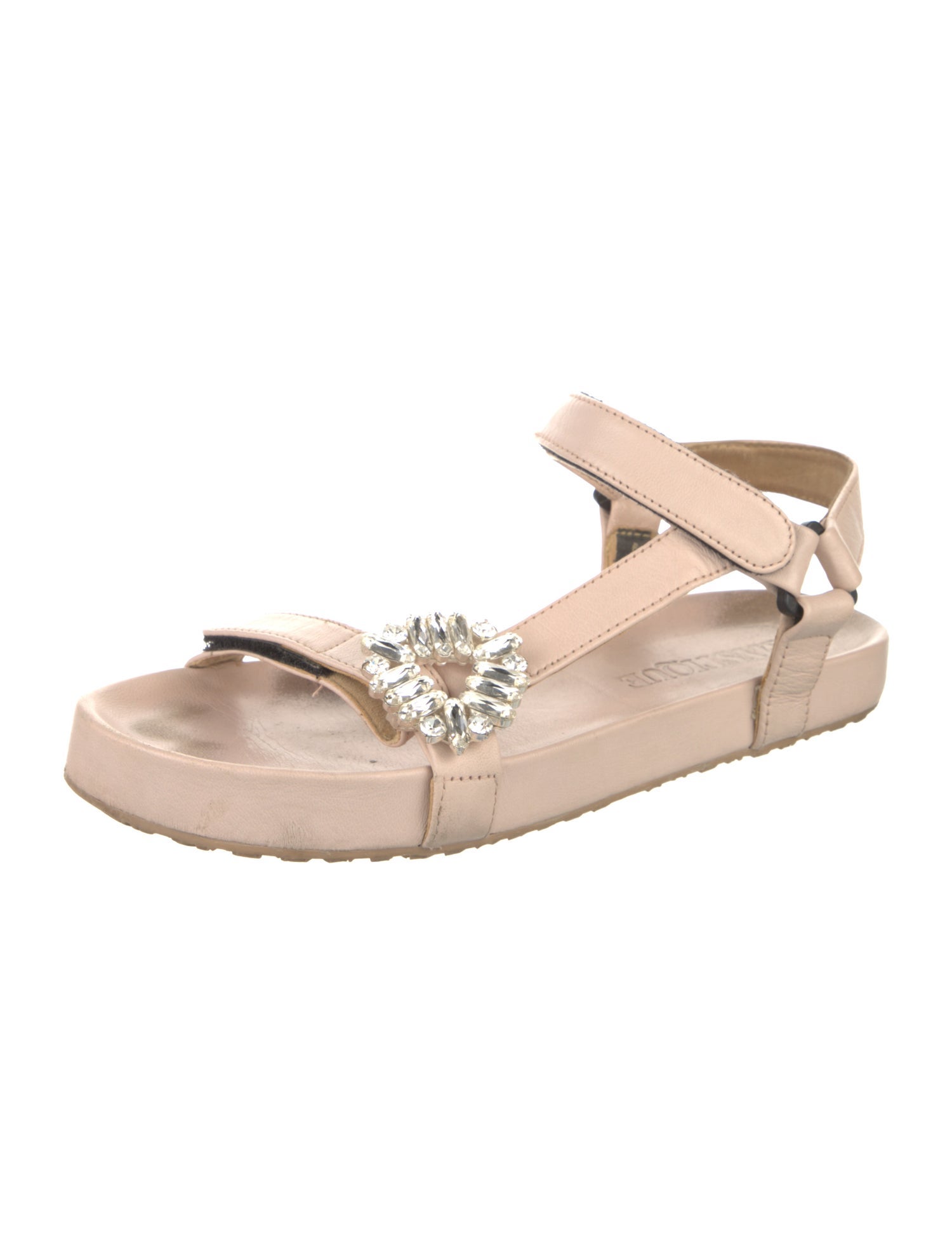 Mystique Leather Crystal Embellishments Sandals