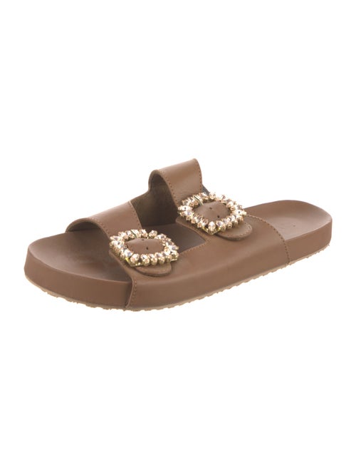 Mystique Leather Crystal Embellishments Slides