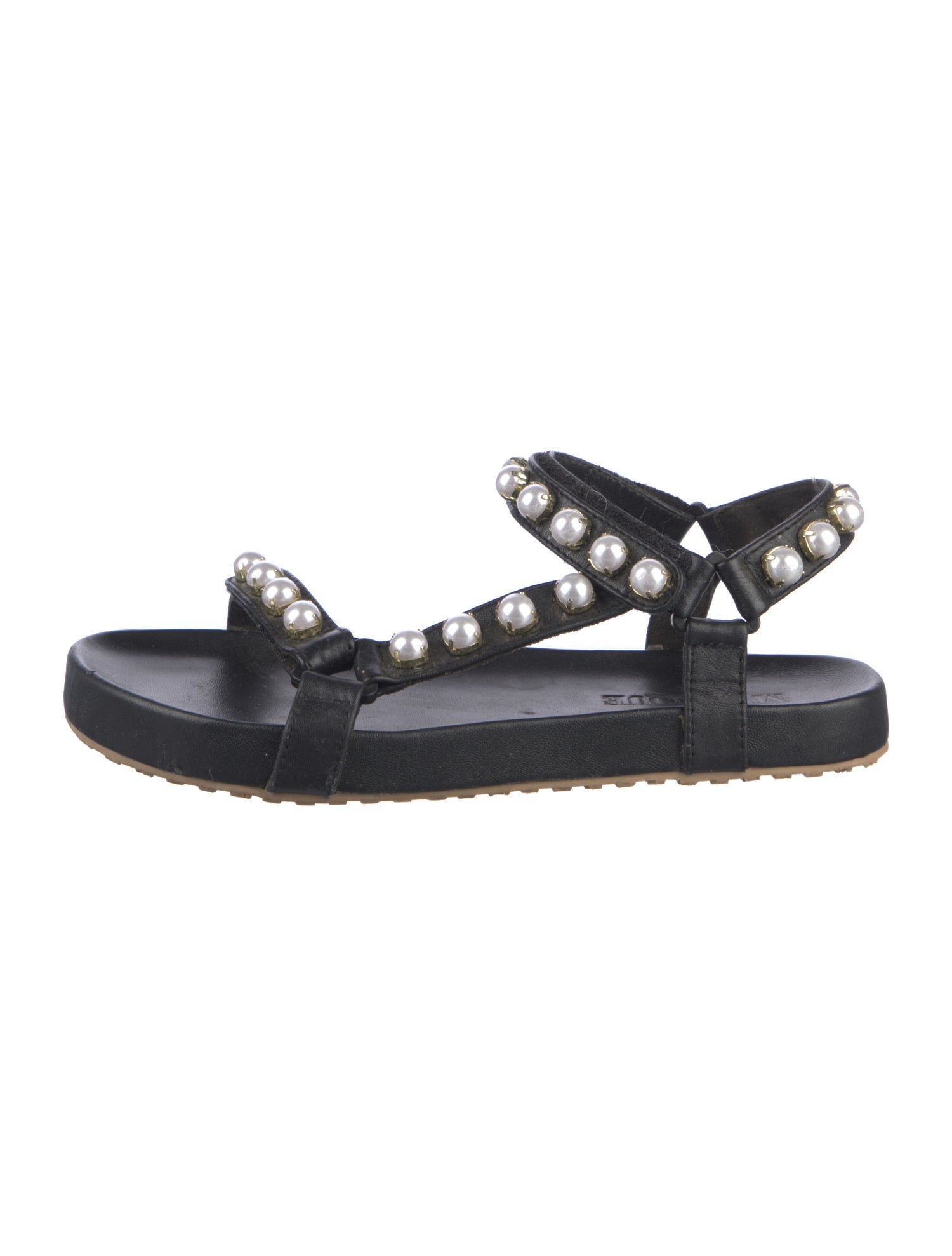 Mystique Faux Pearl Accents Leather Sandals