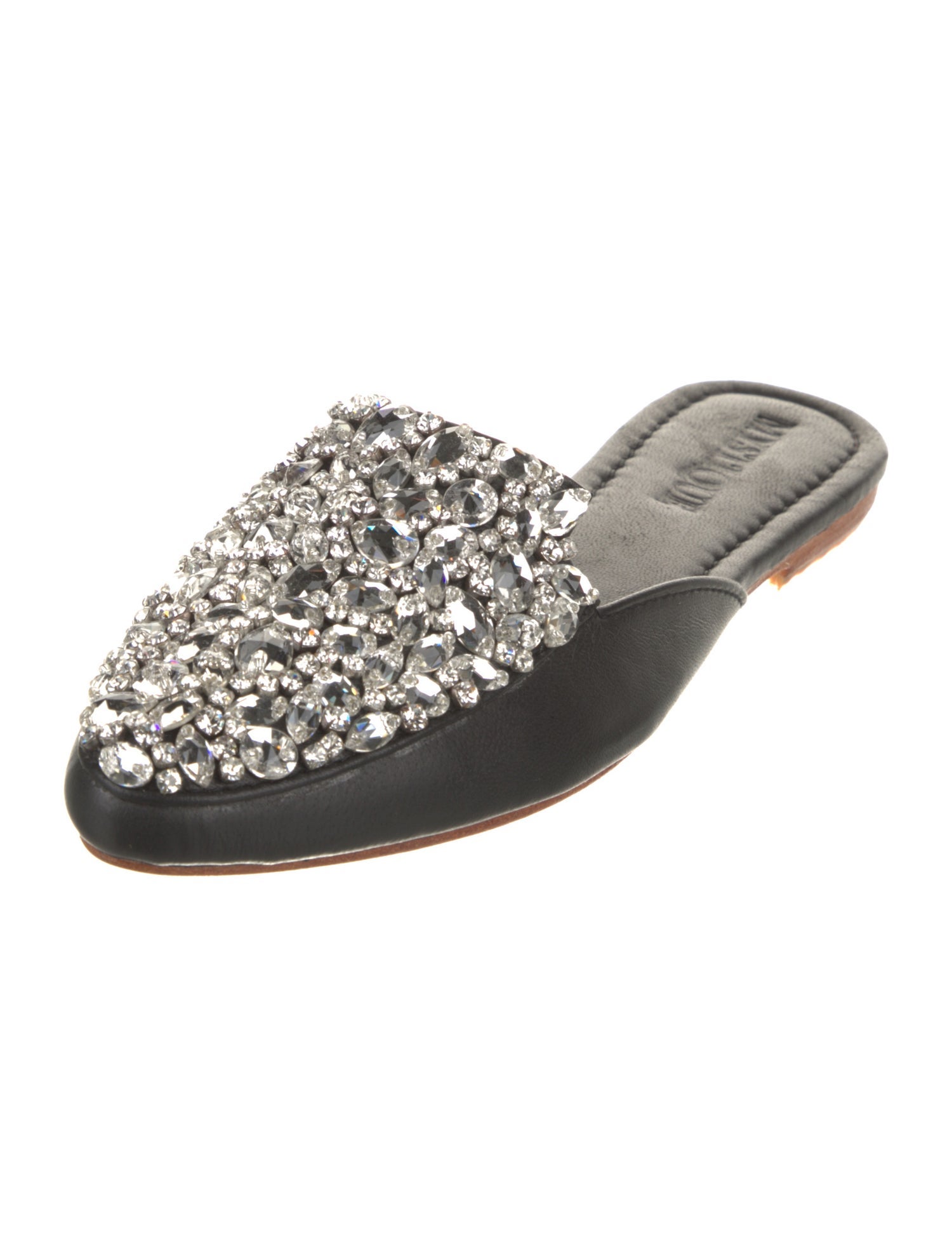 Mystique Leather Crystal Embellishments Mules