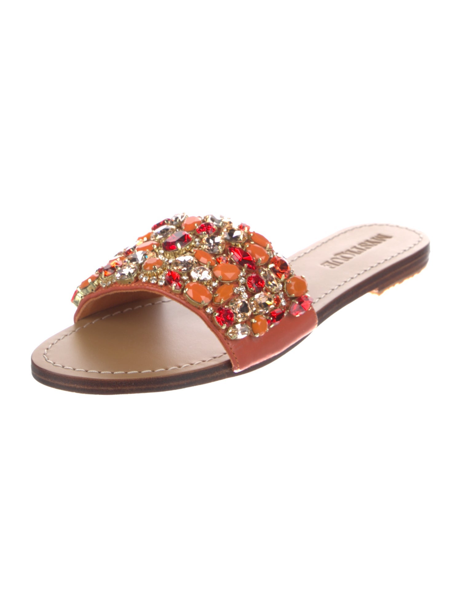 Mystique Leather Patterned Slides