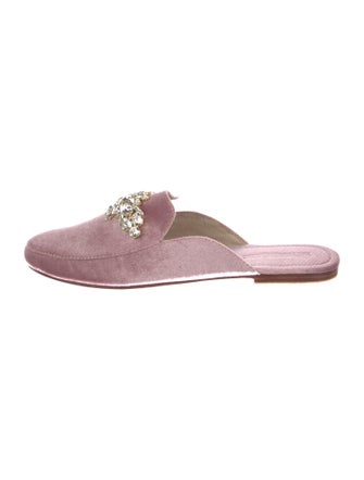 Mystique Velvet Crystal Embellishments Mules