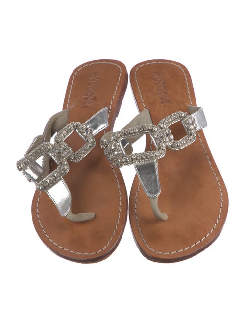 Mystique Leather Crystal Embellishments Flats