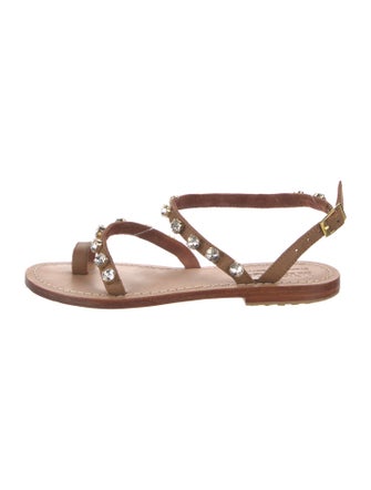 Mystique Leather Crystal Embellishments Sandals