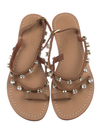 Mystique Leather Crystal Embellishments Sandals