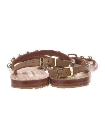 Mystique Leather Crystal Embellishments Sandals