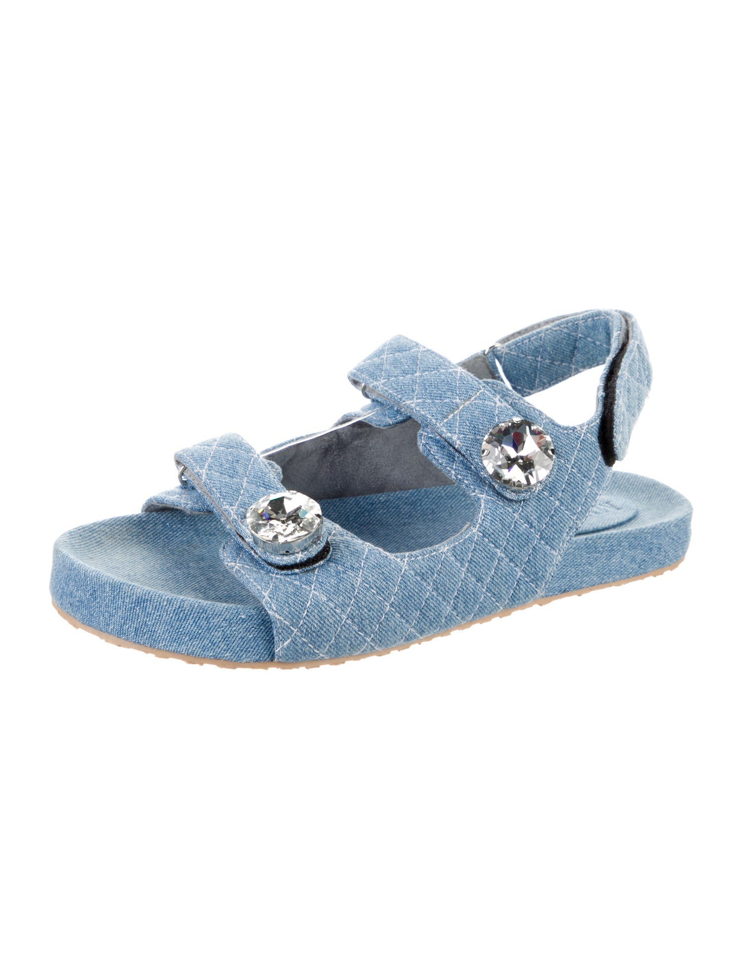 Mystique Denim Crystal Embellishments Sandals