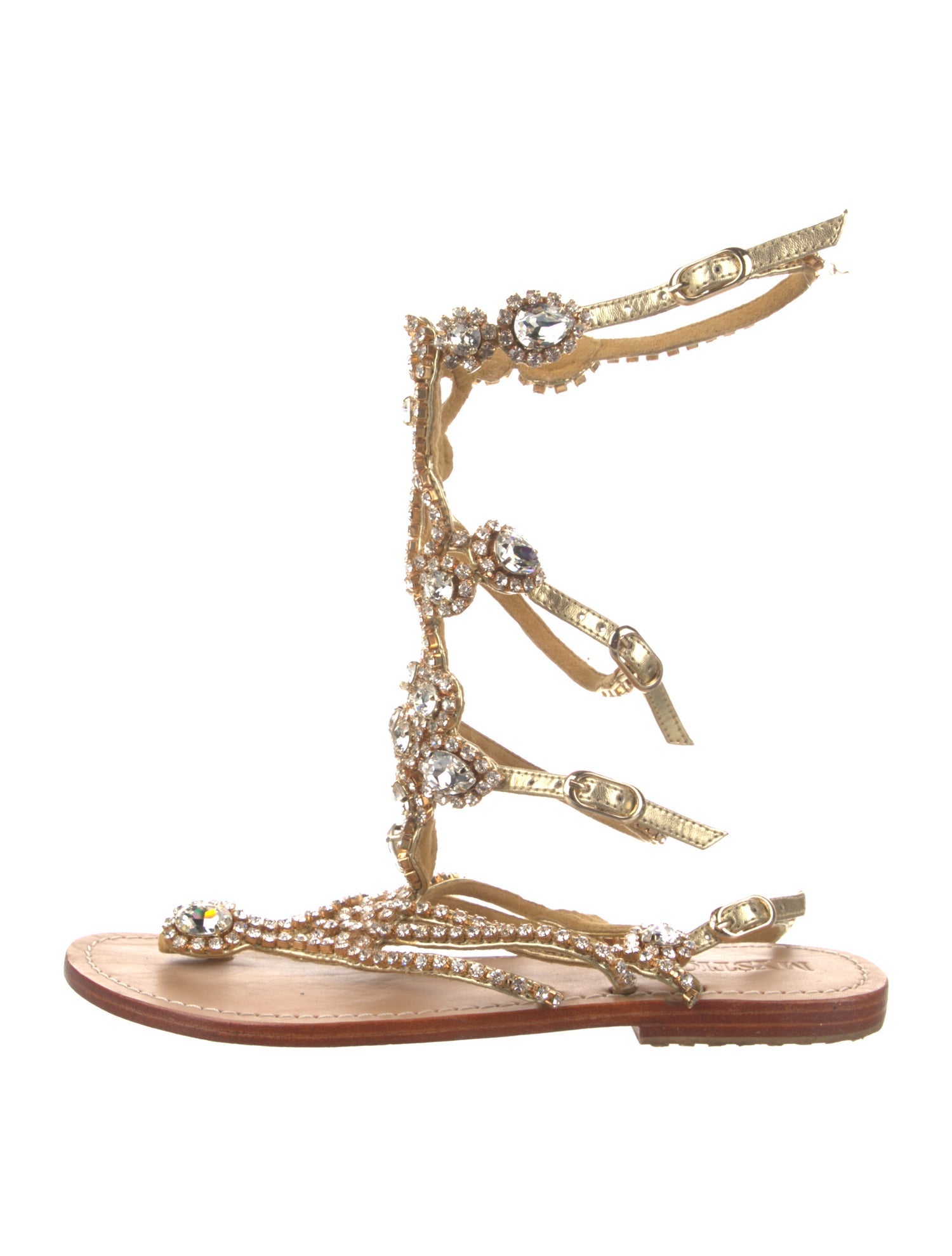 Mystique Leather Crystal Embellishments Gladiator Sandals