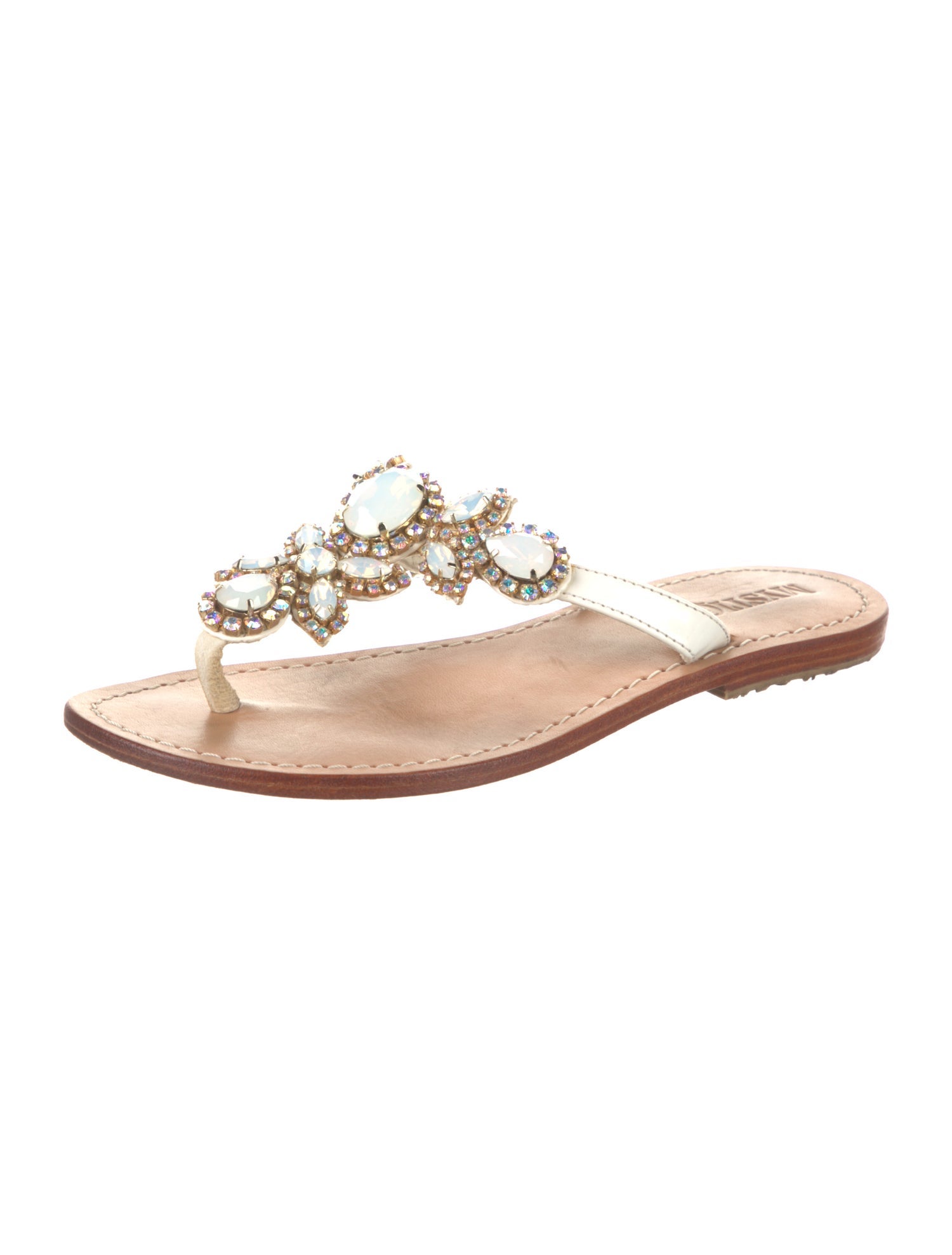 Mystique Leather Crystal Embellishments Slides