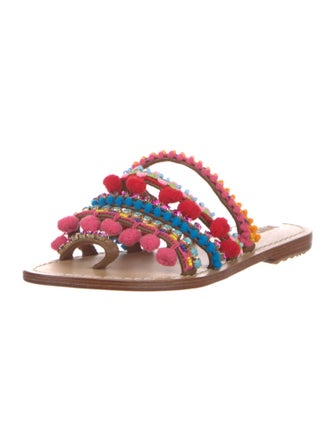 Mystique Leather Patterned Slides