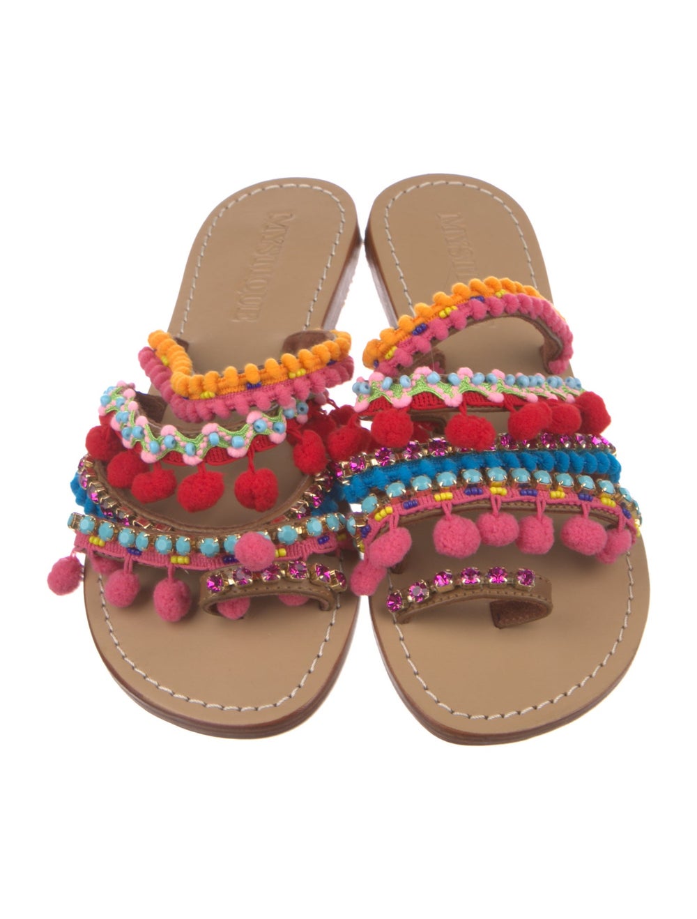 Mystique Leather Slides Brown Patterned - image 3