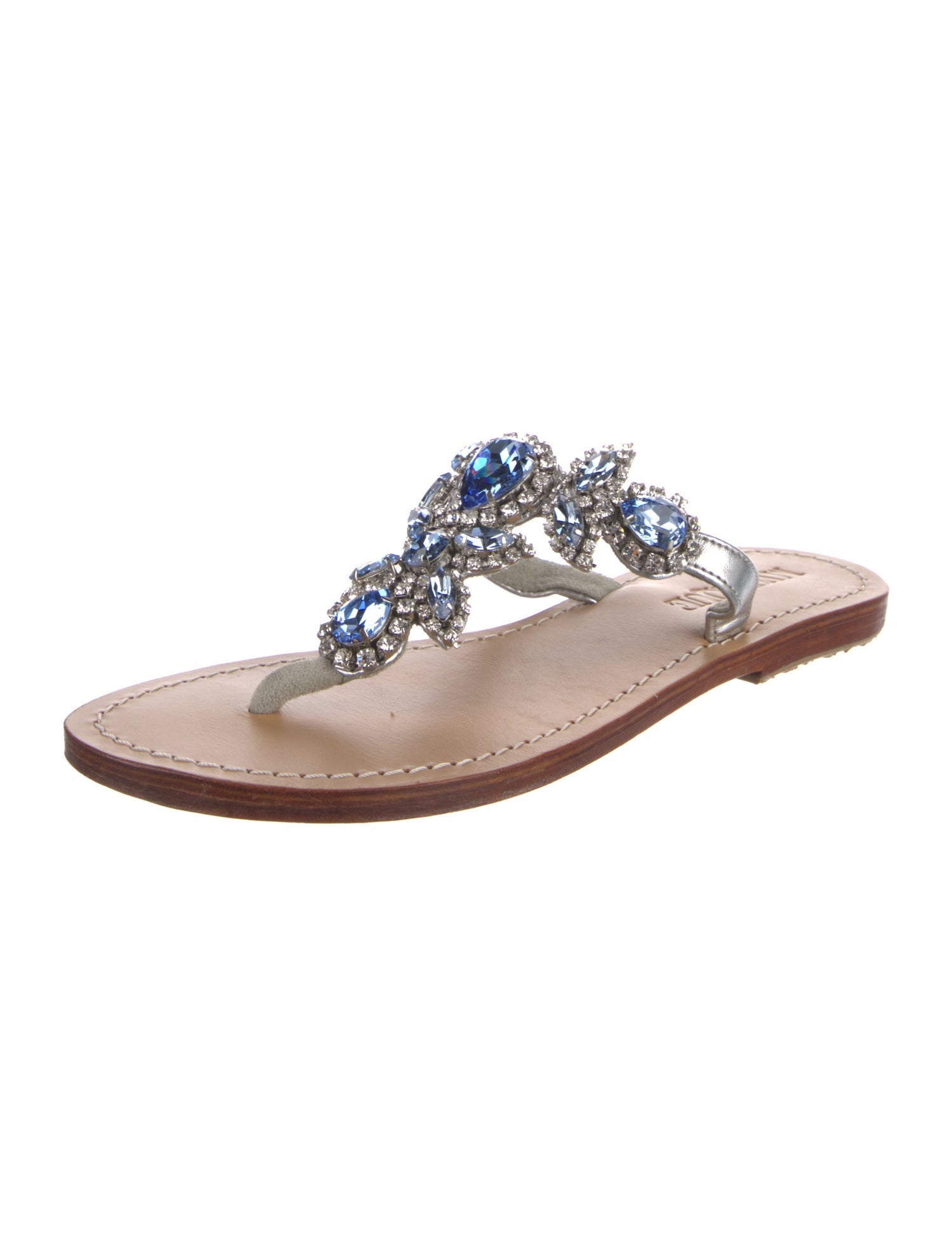 Mystique Leather Crystal Embellishments Slides