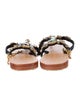 Mystique Leather Crystal Embellishments T-Strap Sandals