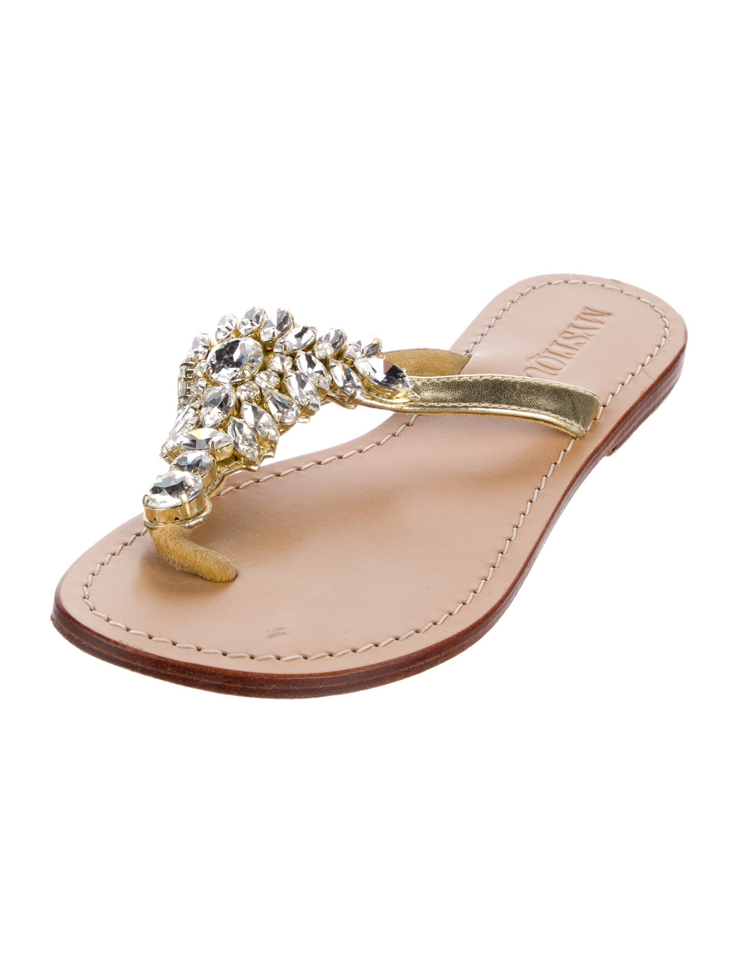 Mystique Leather Floral Print Slides