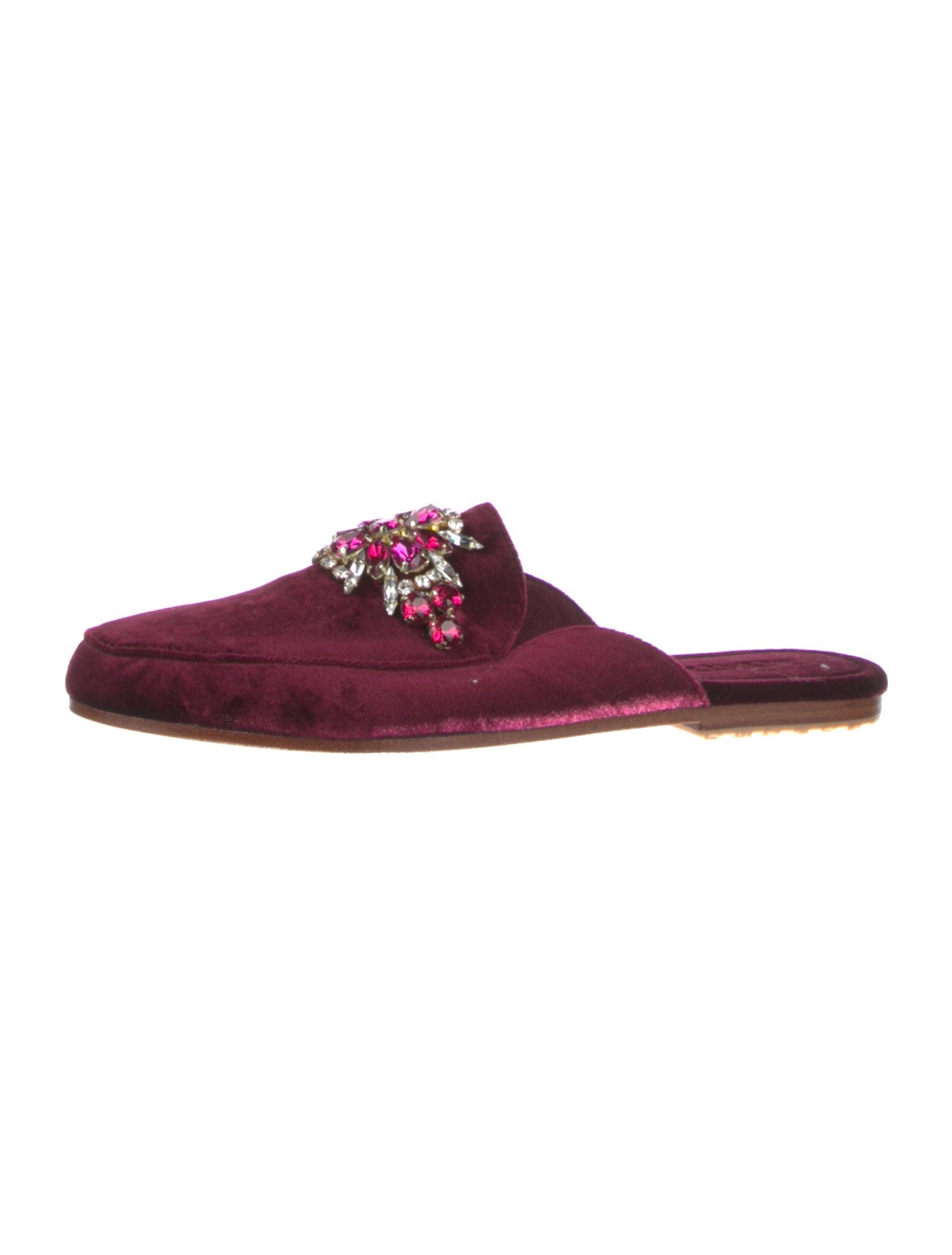 Mystique Velvet Crystal Embellishments Mules