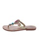 Mystique Leather Colorblock Pattern Flip Flops