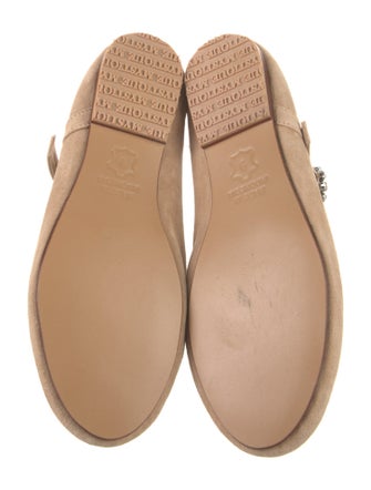 Mystique Suede Crystal Embellishments Mary Jane Flats