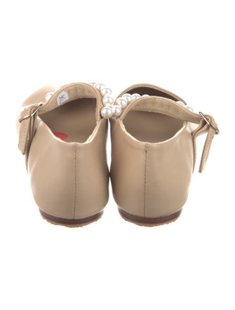 Mystique Leather Beaded Accents Mary Jane Flats