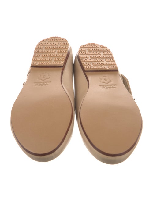 Mystique Leather Beaded Accents Mary Jane Flats