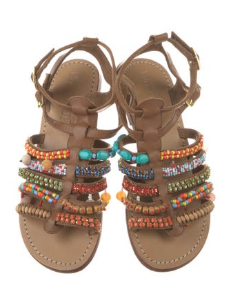 Mystique Leather Printed Gladiator Sandals