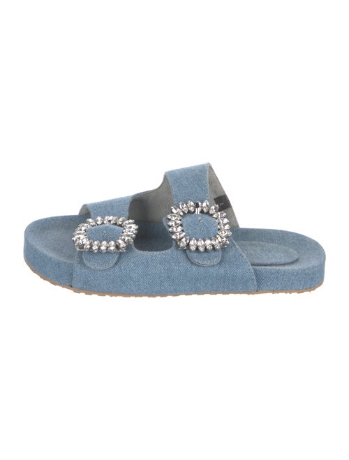 Mystique Denim Crystal Embellishments Slides