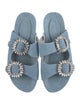 Mystique Denim Crystal Embellishments Slides