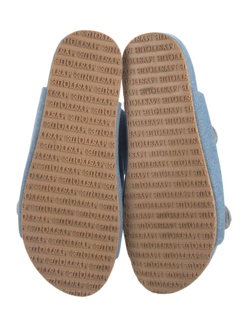 Mystique Denim Crystal Embellishments Slides