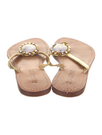 Mystique Leather Crystal Embellishments Slides