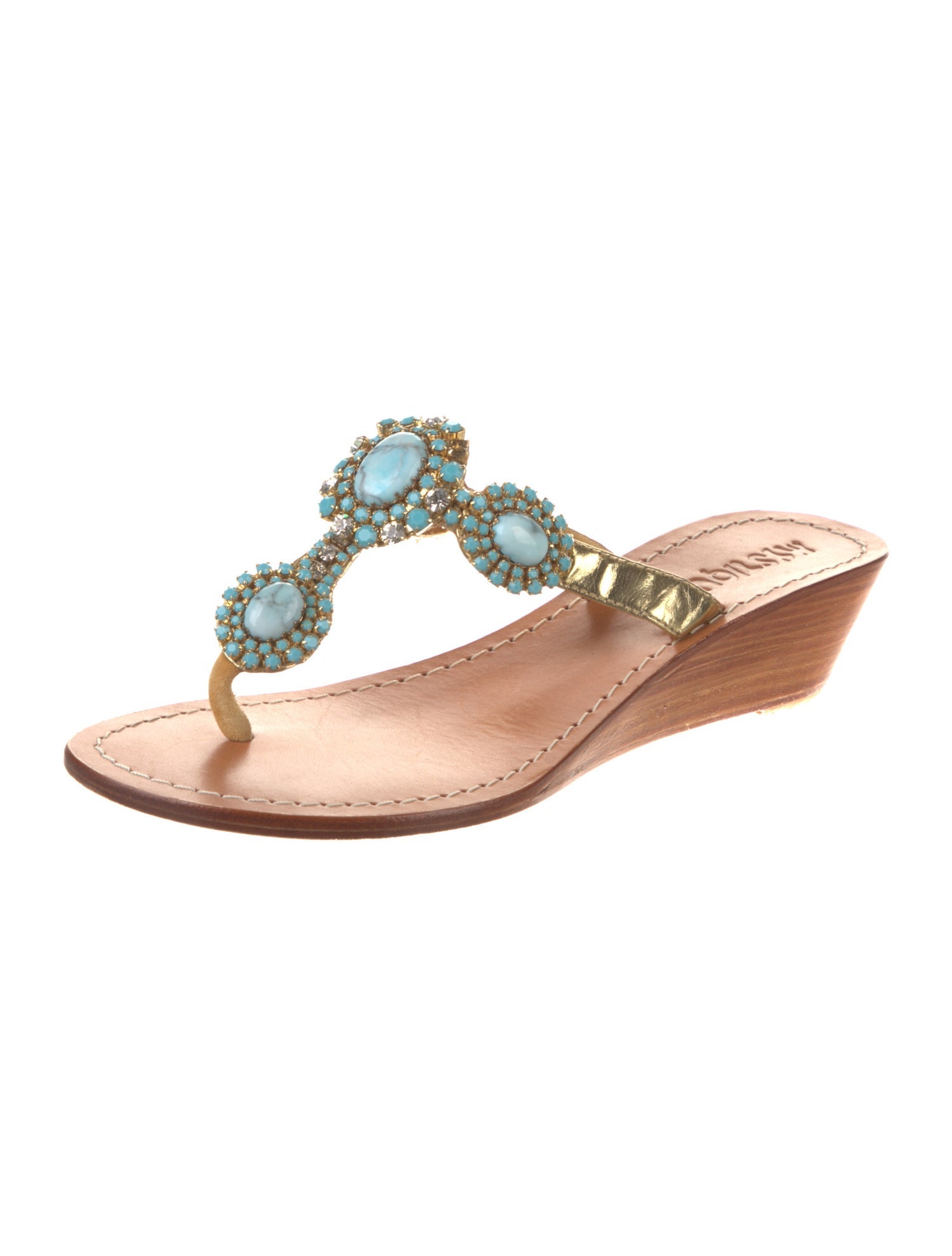 Mystique Leather Crystal Embellishments Slides