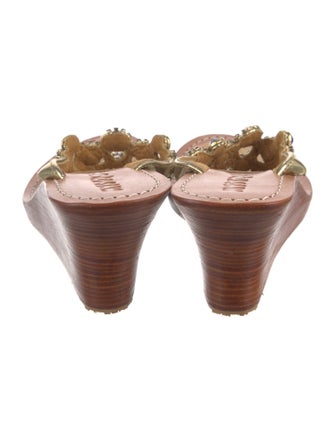 Mystique Leather Floral Print Flip Flops